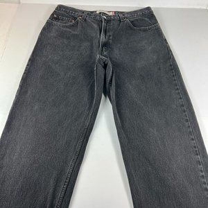 Levi's Jeans Mens 36 x 33* 550 Relaxed Fit Straight Leg Black Faded Denim Cotton